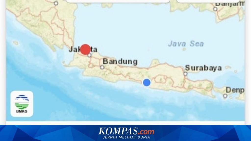 Ilustrasi peta lokasi pusat gempa tektonik dan aktivitas seismik di wilayah perairan Kepulauan Seribu, DKI Jakarta.